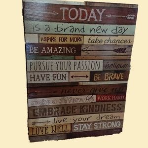 Motivational TODAY IS A BRAND NEW DAY Home Decor